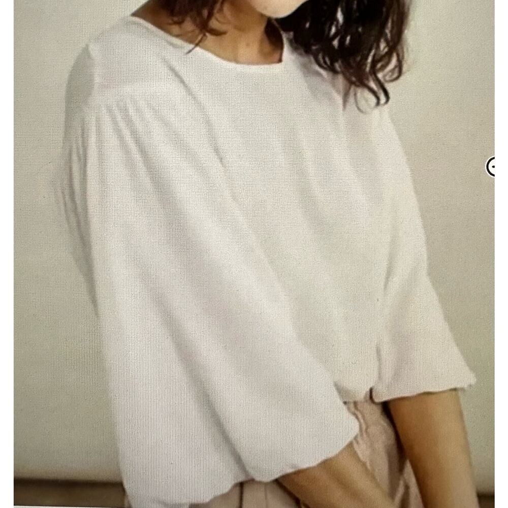 Elizabeth & James White Balloon Sleeve Blouse XXL Flowy Romantic Peasant Boho